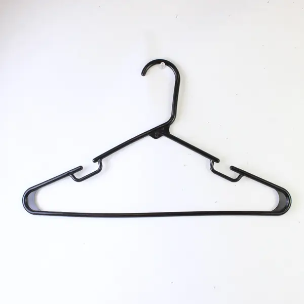 Lot of 10 Black Plastic Notched Hangers