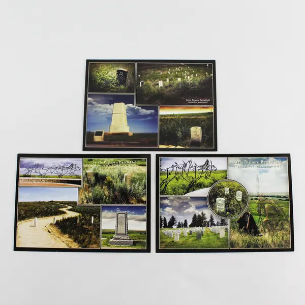 Lot Of 3 Little Bighorn Battlefield National Monument Postcards