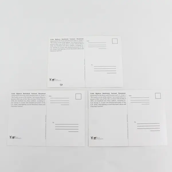 Lot Of 3 Little Bighorn Battlefield National Monument Postcards