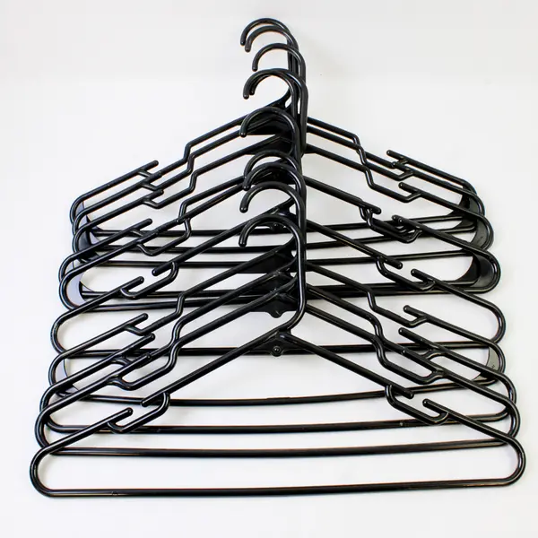 Lot of 10 Assorted Black Plastic Notched Hangers