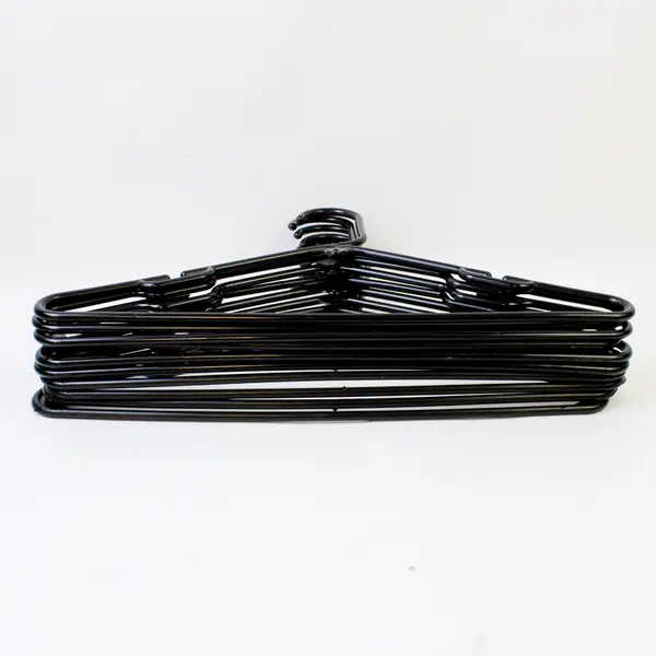 Lot of 10 Assorted Black Plastic Notched Hangers