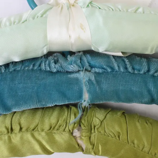 Lot of 5 Blue/Green Fabric Padded Hangers