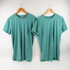 Lot of 2 Blue Star Women's XXL Heather Teal Workout Short Sleeve Shirts