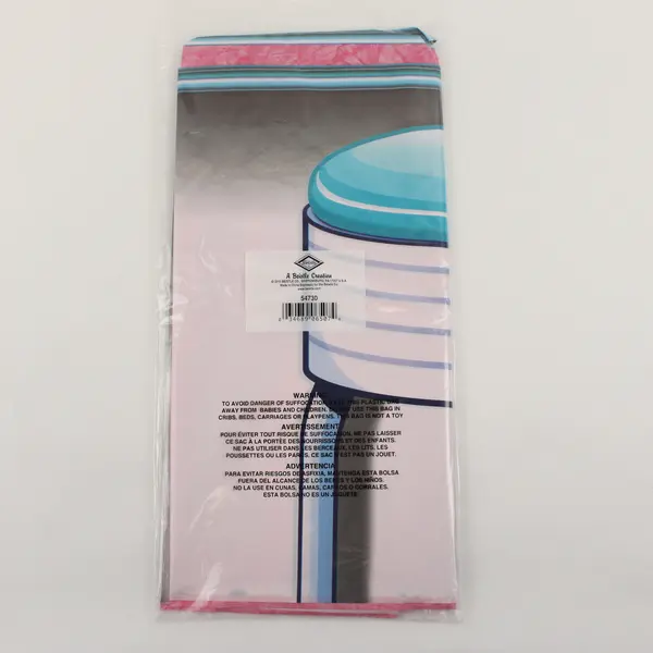 Beistle Creation Soda Shop Stools Multicolor Plastic Tablecloth 2010 54" x 108"