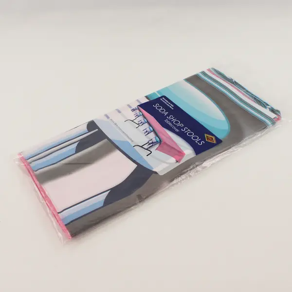 Beistle Creation Soda Shop Stools Multicolor Plastic Tablecloth 2010 54" x 108"