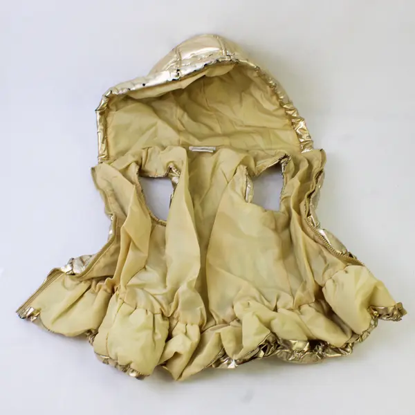 Forever Me 4T Gold Metallic Hooded Puffer Vest Front Zip Toddler