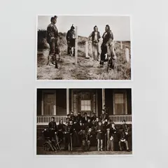 Lot Of 2 Battle Of Little Bighorn Soldier Historic Reprint Photo Postcards