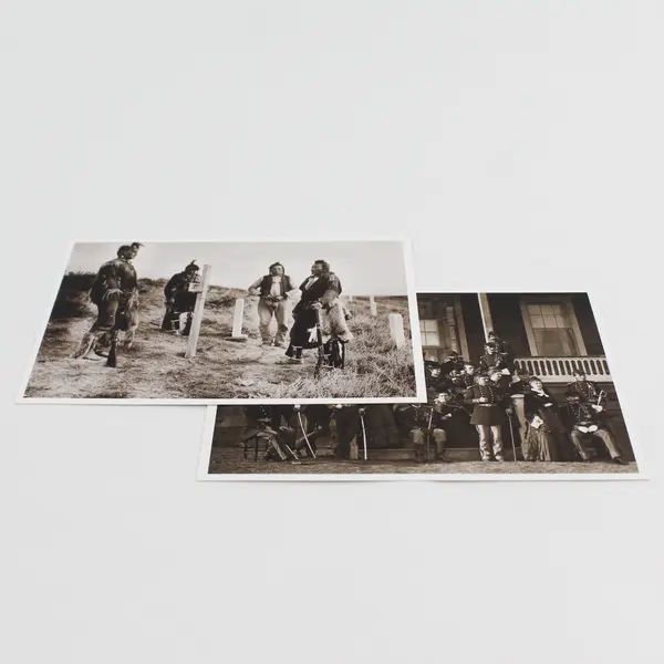 Lot Of 2 Battle Of Little Bighorn Soldier Historic Reprint Photo Postcards