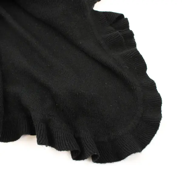 Vintage Perry Ellis Women's XL/2XL Black Knit Ruffle Shawl 60"Wx42"L