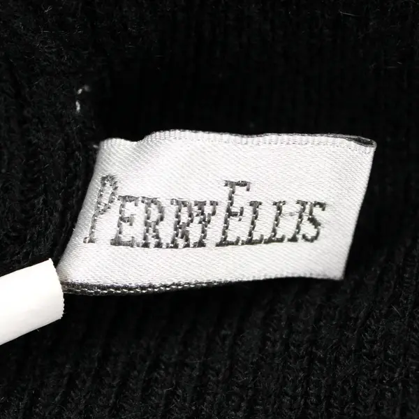 Vintage Perry Ellis Women's XL/2XL Black Knit Ruffle Shawl 60"Wx42"L