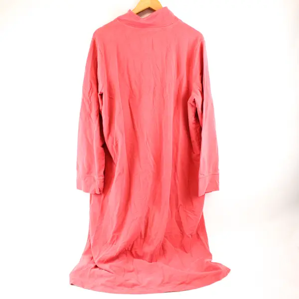 L.L. Bean Women's L Red Knit Cotton Blend Long Full Zip Sweater House Coat