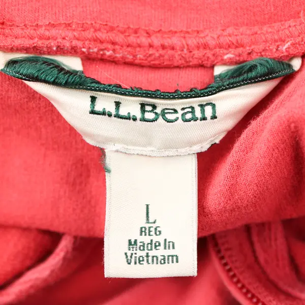 L.L. Bean Women's L Red Knit Cotton Blend Long Full Zip Sweater House Coat