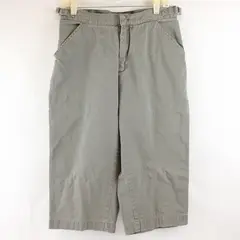 Cherokee Women's 14 Gray/Green Side Waist Adjuster 100% Cotton Cropped Capris