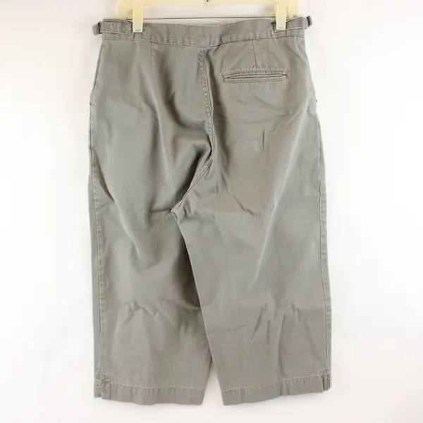 Cherokee Women's 14 Gray/Green Side Waist Adjuster 100% Cotton Cropped Capris