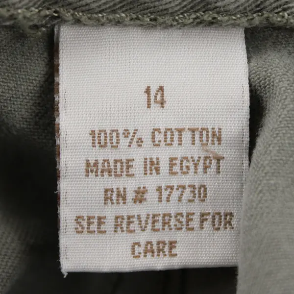 Cherokee Women's 14 Gray/Green Side Waist Adjuster 100% Cotton Cropped Capris