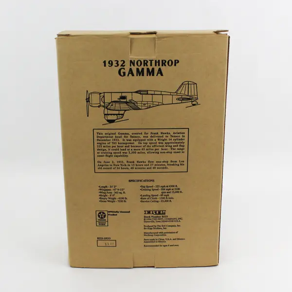 WINGS OF TEXACO #2 Airplane 1932  Northrop Gamma Coin Bank NIB