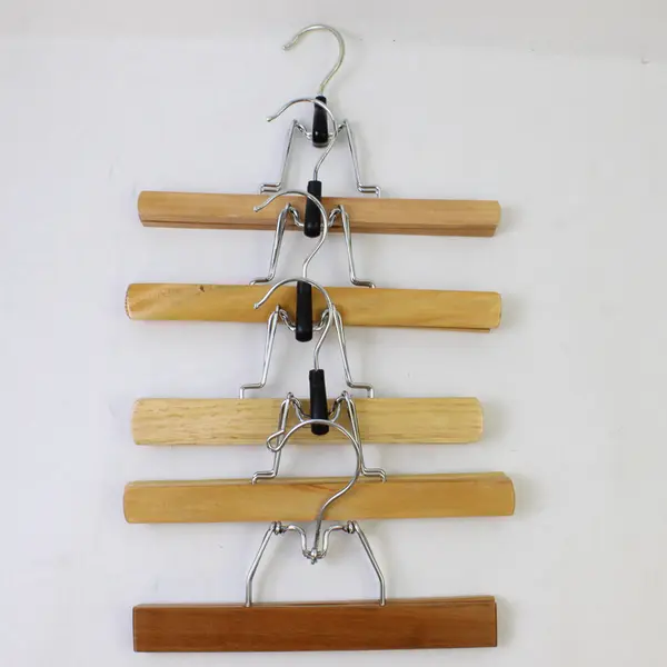 Lot Of 5 Wood Clamp Pants/Skirt Hangers
