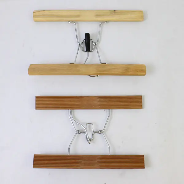 Lot Of 5 Wood Clamp Pants/Skirt Hangers