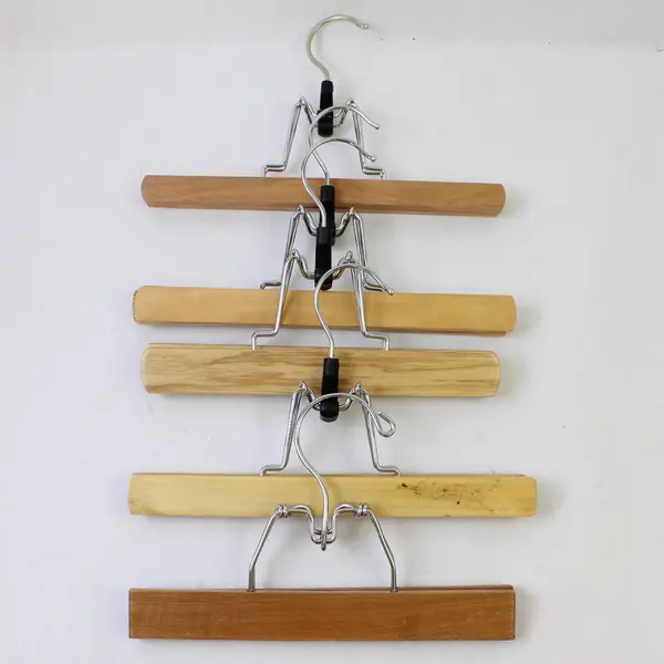Lot Of 5 Wood Clamp Pants/Skirt Hangers