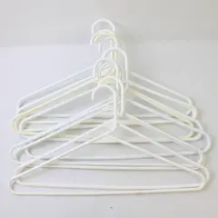 Lot of 10 Assorted White Plastic Tubular Clothes Hangers