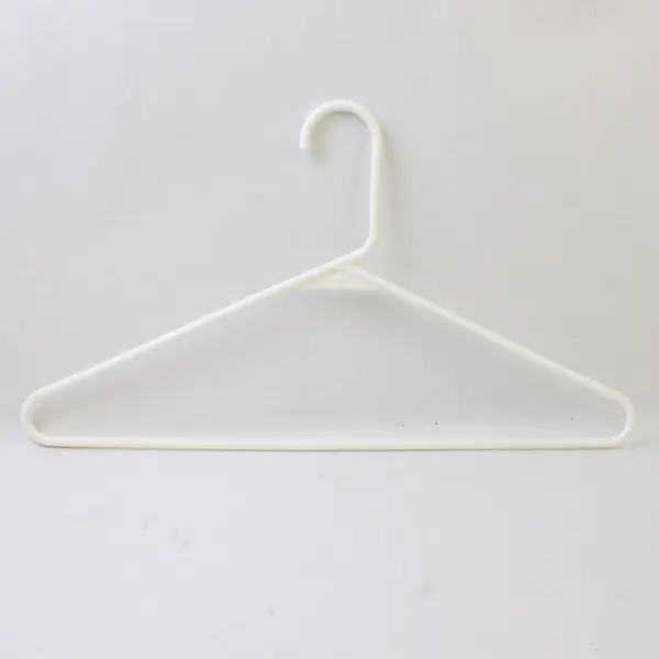 Lot of 10 Assorted White Plastic Tubular Clothes Hangers