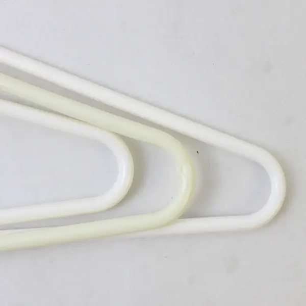 Lot of 10 Assorted White Plastic Tubular Clothes Hangers