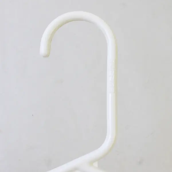 Lot of 10 Assorted White Plastic Tubular Clothes Hangers