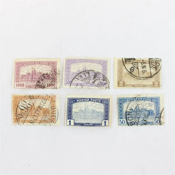 Lot Of 6 Hungary Parliament Building 1/2/50/100/500/1000 Krona Used Stamps  