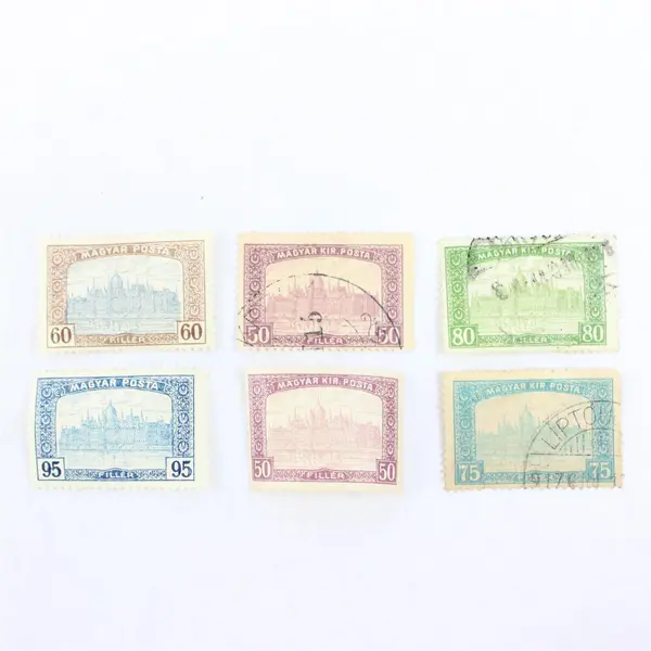 Lot Of 6 Hungary Parliament Building 60/50/80/95/75 Filler Used Stamps  