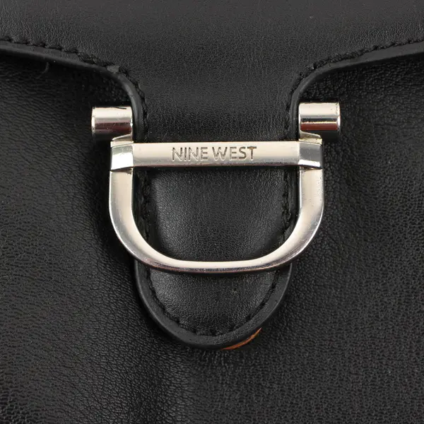 Nine West Black Double Handle Shoulder Bag w/Silver Hardware 13"x8"