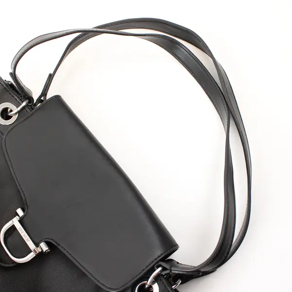 Nine West Black Double Handle Shoulder Bag w/Silver Hardware 13"x8"