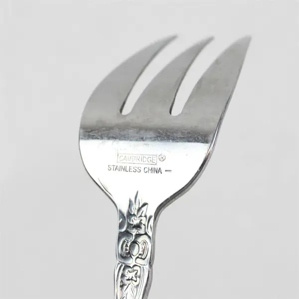 Set of 3 Cambridge Renaissance Stainless Medium Solid Cold Meat Serving Forks