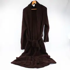 Live Love Lounge Women's XL Brown Teddy Bear Fleece Long Robe w/Belt