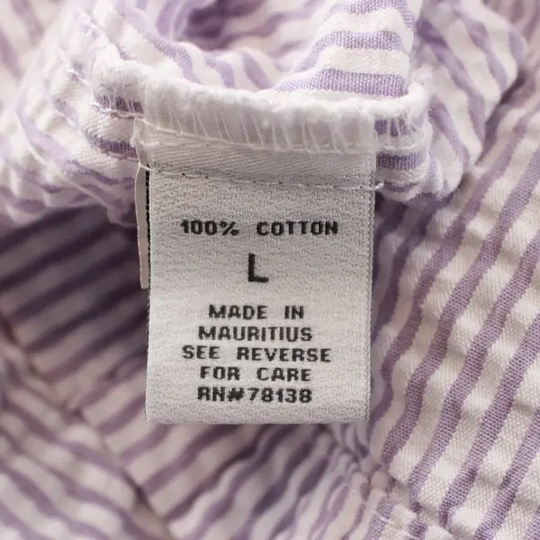 The Vermont Country Store Women's L Purple/White 100% Cotton House Dress