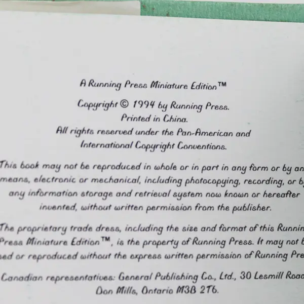 Big Book of Riddles by Running Press Staff 1994 Mini Hardcover