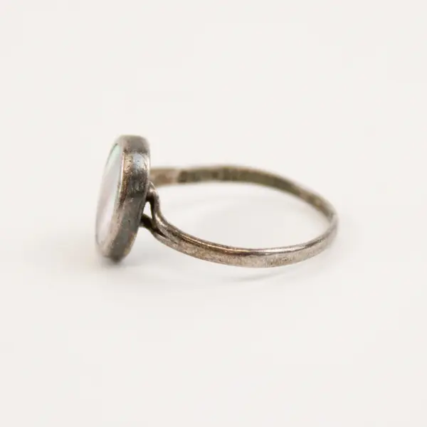 Vintage Sterling Silver Mother Of Pearl Ring Size 5