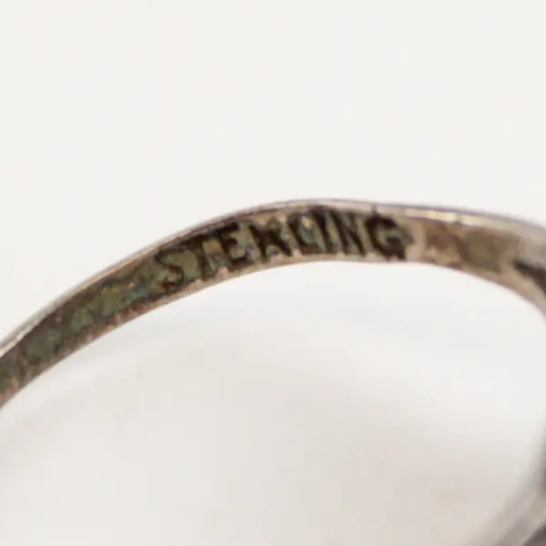 Vintage Sterling Silver Mother Of Pearl Ring Size 5