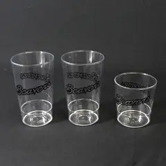 Lot of 3 Vintage Oregon Beavers Clear Plastic Cups 2x16oz 1x10oz