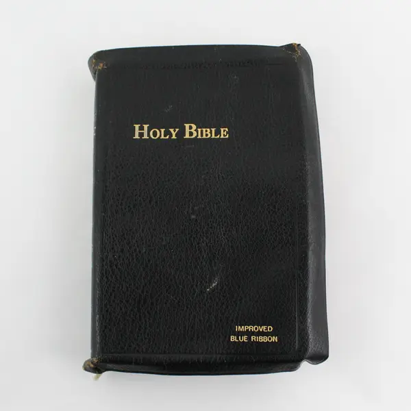 Hertel Improved Blue Ribbon Holy Bible Cyclopedic Indexed 1948 Antique Leather