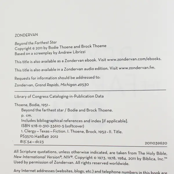 Beyond the Farthest Star Andrew Librizzi, et al 2012  Trade Paperback