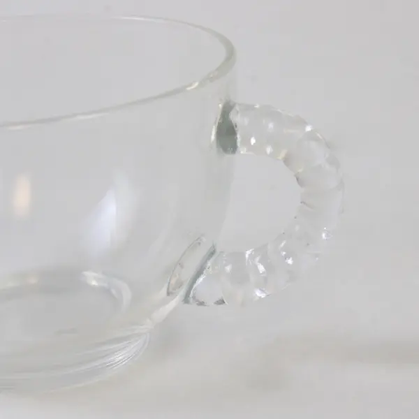 Set Of 8 Federal Glass Company Homestead Pattern Snack Set (4 Plates, 4 Cups)