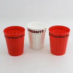 Lot of 3 Oregon State Beavers Plastic Drinking Cups - 2 Orange 1 White