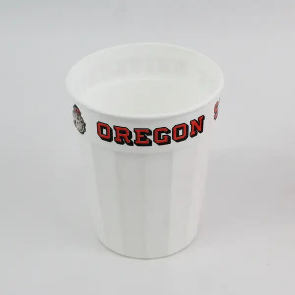Lot of 3 Oregon State Beavers Plastic Drinking Cups - 2 Orange 1 White