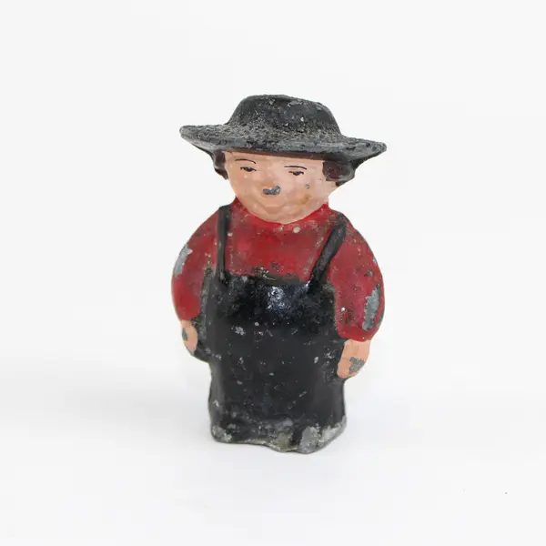 Vintage Amish Couple Cast Iron Salt and Pepper Shaker Set