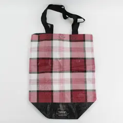 VicBag Pink Black Plaid Reusable Shopping Bag