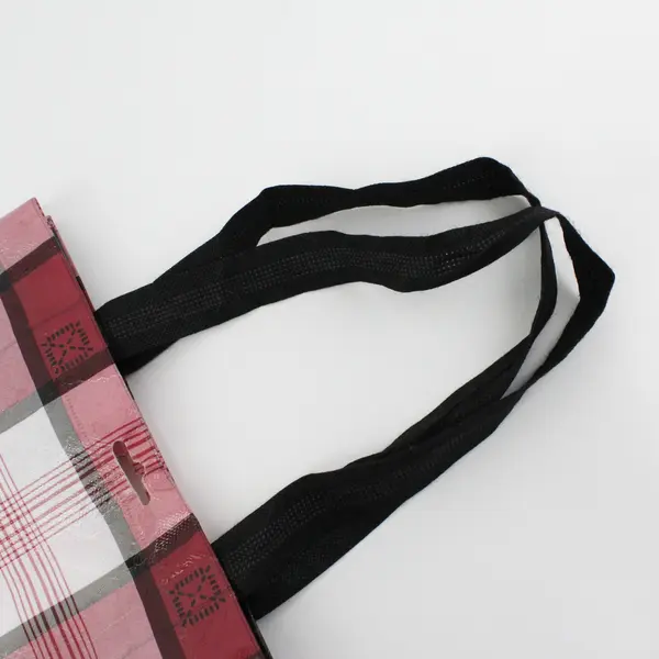 VicBag Pink Black Plaid Reusable Shopping Bag