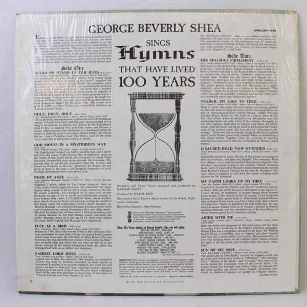 George Beverly Shea Sings Hymns That Have Lived 100 Years 12" Vinyl Record