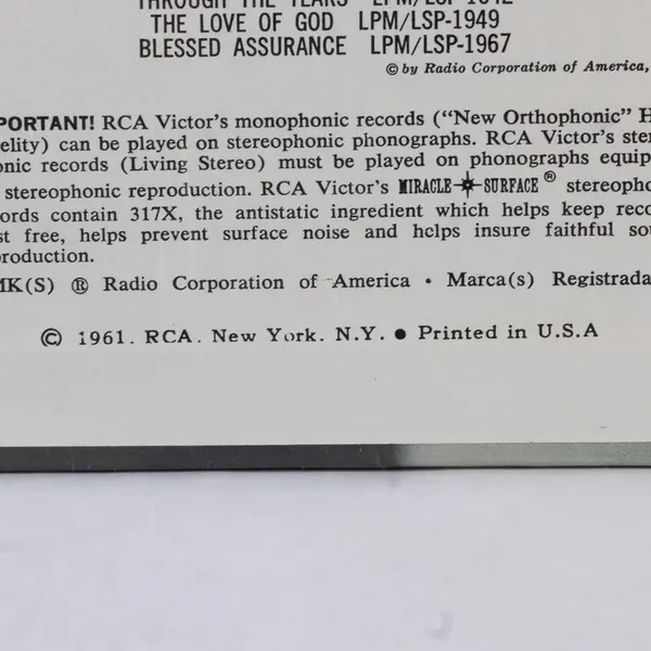 George Beverly Shea Sings Hymns That Have Lived 100 Years 12" Vinyl Record