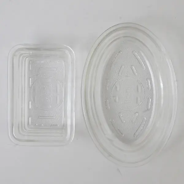 Lot of 2 Small Glasbake Refrigerator Dishes Oval And Rectangular