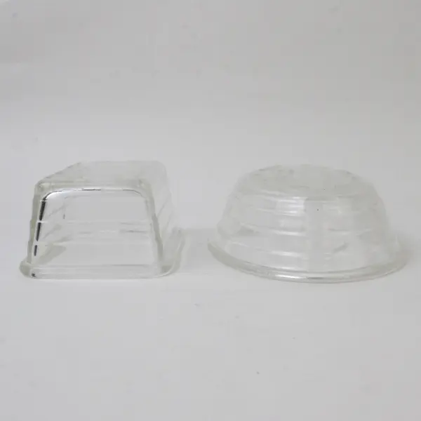 Lot of 2 Small Glasbake Refrigerator Dishes Oval And Rectangular